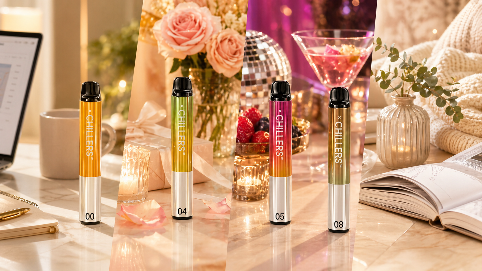 シーンに合わせてCHILLERSを選ぶイメージ